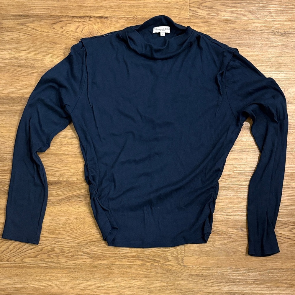 Michael Stars Deep Blue Mock Neck Top